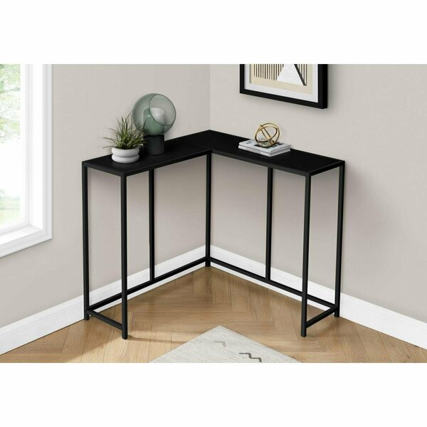 Clean Choice 36 in. L-shaped Corner Metal Frame Console Table, Black CL2618296